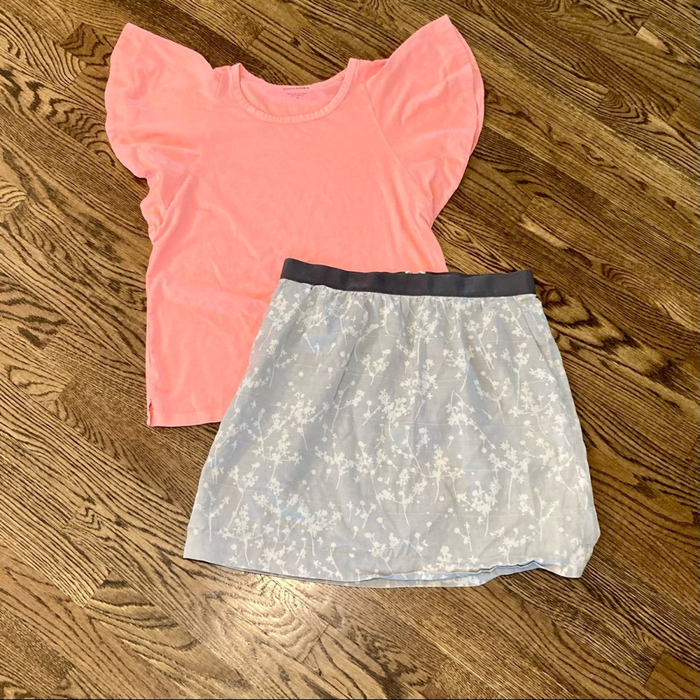 LOFT Gray floral mini skirt 6